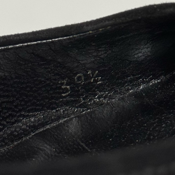 PRADA Vintage Red Label Black Square Toe Suede Buckle Kitten Heels EUC - Picture 10 of 11